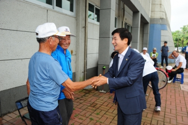 제4회 진주시지회장기 노인게이트볼 대회 유계현 진주시의회 의장 축사,시의원 참석 .