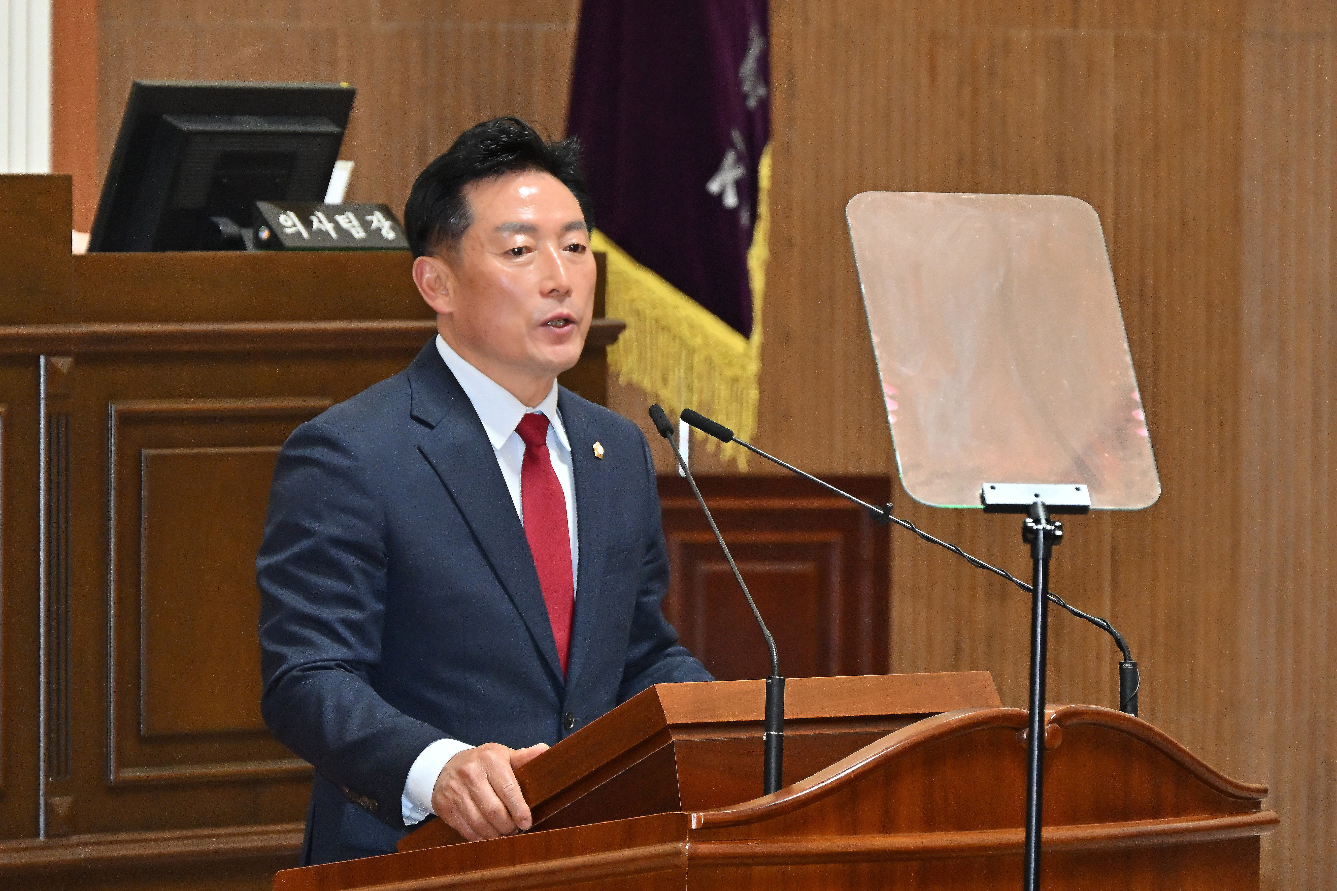 '[5분 자유발언] 정용학 진주시의원, 파크골프 도시 명성에 걸맞는 확장 필요' 게시글의 사진(1) '정용학 의원 (2).jpg'